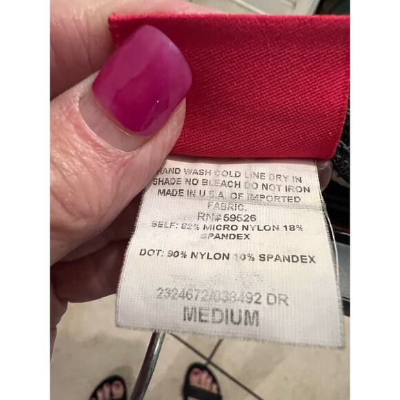 Betsey Johnson Blue Floral Two Piece High Waist Bottom Sz M Strapless Top Sz L - Picture 9 of 11